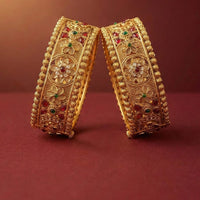 ZF Collection Designer Pota Stone Openable Bangles Set 