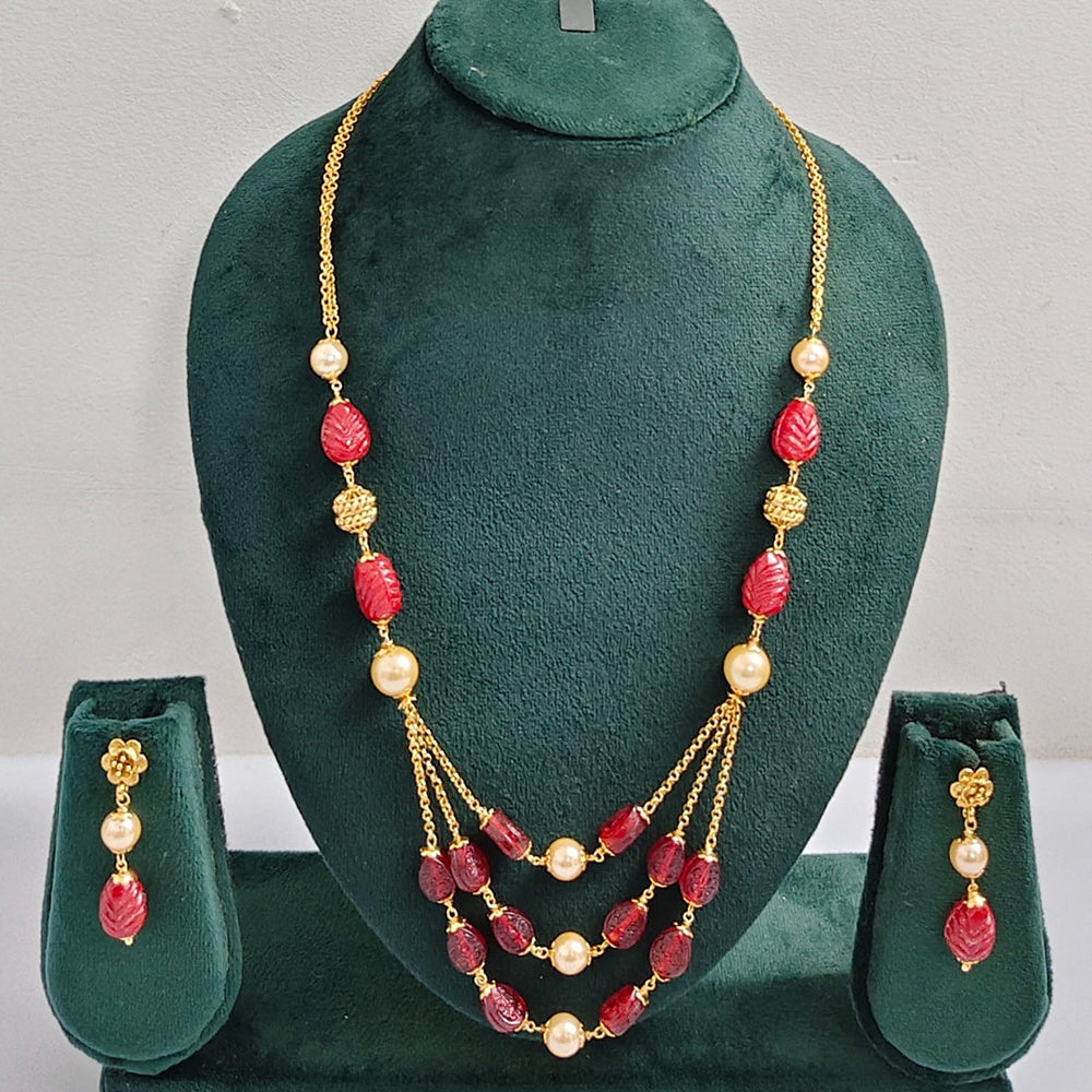 ZF Collection Traditional Beads Long Necklace Set 