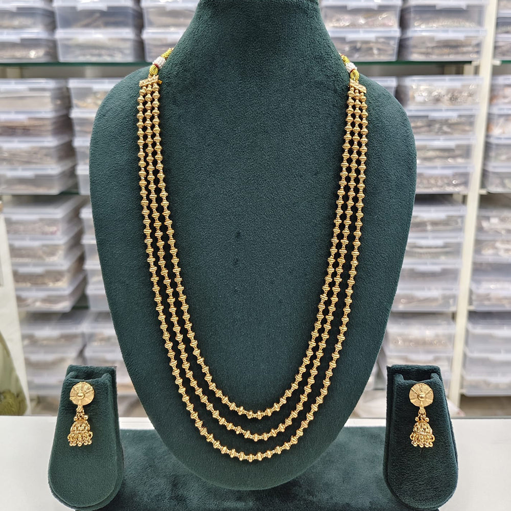 ZF Collection Traditional Beads Multi Layer Long Necklace Set 