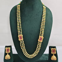 ZF Collection Traditional Pota Stone And Beads Long Necklace Set 
