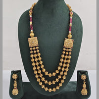 ZF Collection Traditional Pota Stone And Beads Long Necklace Set 