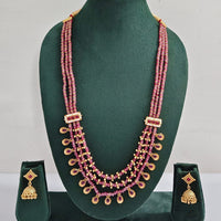 ZF Collection Traditional Pota Stone And Beads Long Necklace Set 
