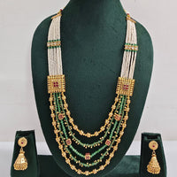 ZF Collection Traditional Pota Stone And Beads Long Necklace Set 