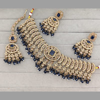 ZF Collection Stylish Crystal Stone And Beads Choker Necklace Set