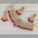 ZF Collection Stylish Crystal Stone And Beads Choker Necklace Set