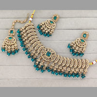 ZF Collection Stylish Crystal Stone And Beads Choker Necklace Set