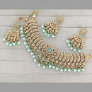 ZF Collection Stylish Crystal Stone And Beads Choker Necklace Set