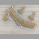 ZF Collection Stylish Crystal Stone And Beads Choker Necklace Set