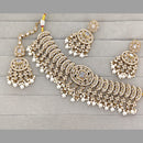 ZF Collection Stylish Crystal Stone And Beads Choker Necklace Set