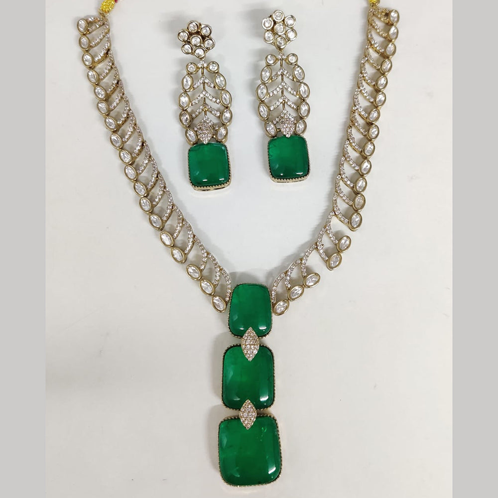 ZF Collection Festive Wear Polki Kundan Stone Necklace Set 