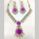 ZF Collection Festive Wear Polki Kundan Stone Necklace Set 