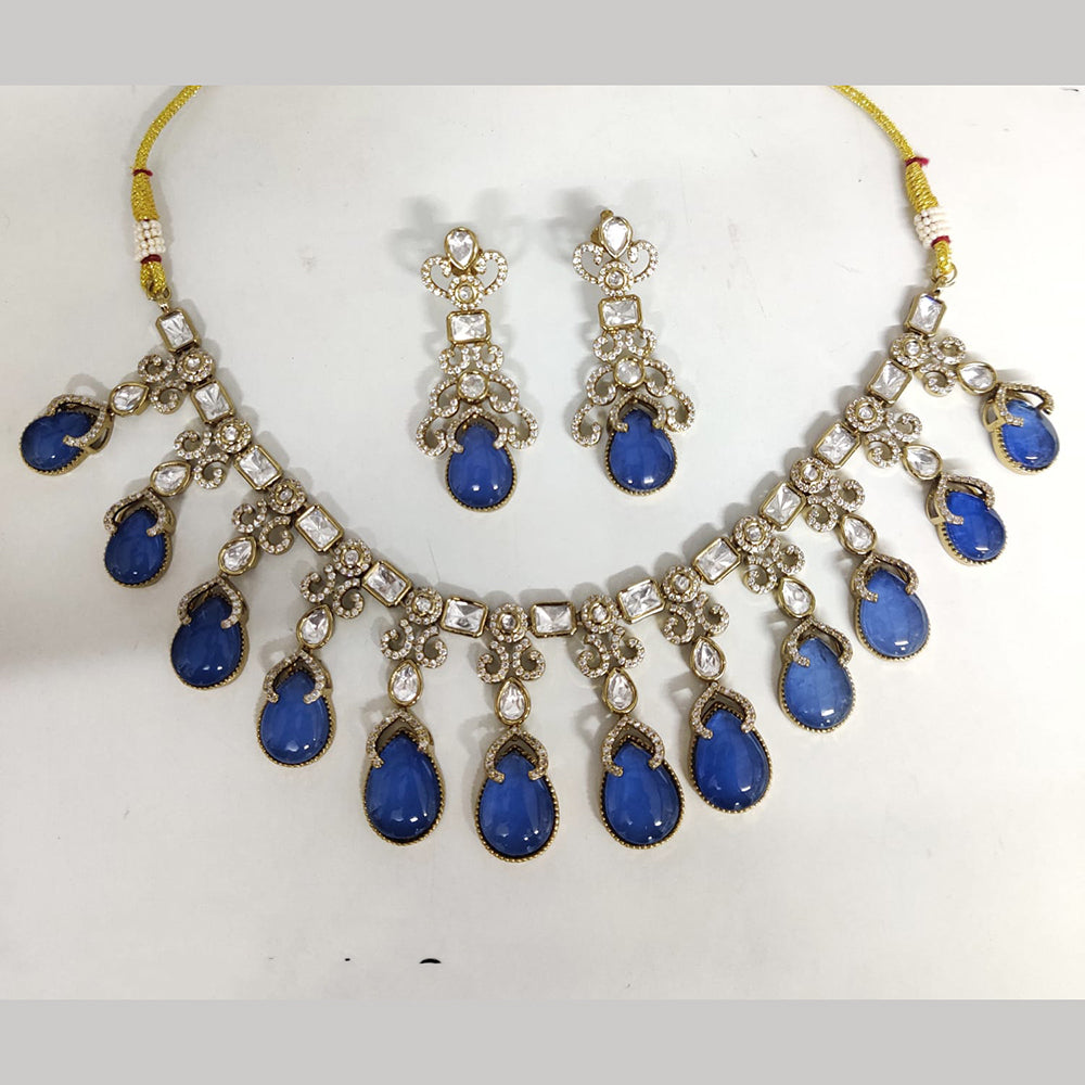 ZF Collection Festive Wear Polki Kundan Stone Necklace Set 