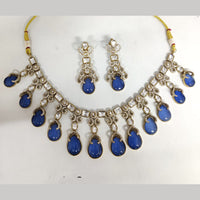 ZF Collection Festive Wear Polki Kundan Stone Necklace Set 
