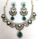 ZF Collection Festive Wear Polki Kundan Stone Necklace Set 