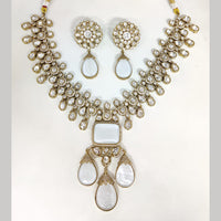 ZF Collection Festive Wear Polki Kundan Stone Necklace Set 