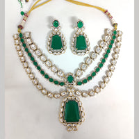 ZF Collection Festive Wear Polki Kundan Stone Necklace Set 