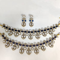 ZF Collection Festive Wear Polki Kundan Stone Necklace Set 