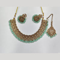 ZF Collection Glamorous Crystal Stone And Beads Necklace Set 