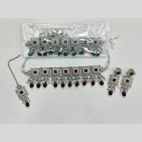 ZF Collection Glamorous Crystal Stone And Beads Choker Necklace Set 