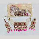 ZF Collection Glamorous Crystal Stone And Beads Choker Necklace Set 
