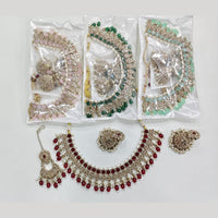 ZF Collection Glamorous Crystal Stone And Beads Necklace Set 