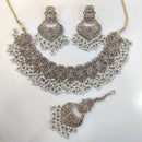 ZF Collection Glamorous Crystal Stone And Pearl Necklace Set