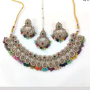 ZF Collection Glamorous Crystal Stone And Pearl Necklace Set