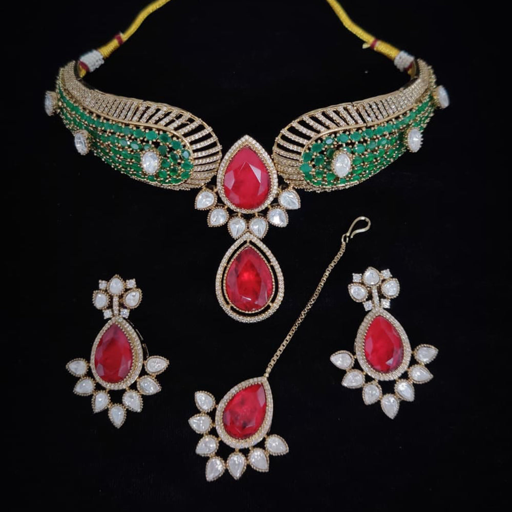 ZF Collection Royal Look Polki Kundan Choker Necklace Set
