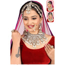 Shri Dwarkadhish Art Kundan Stone And Beads Semi Bridal Necklace Set