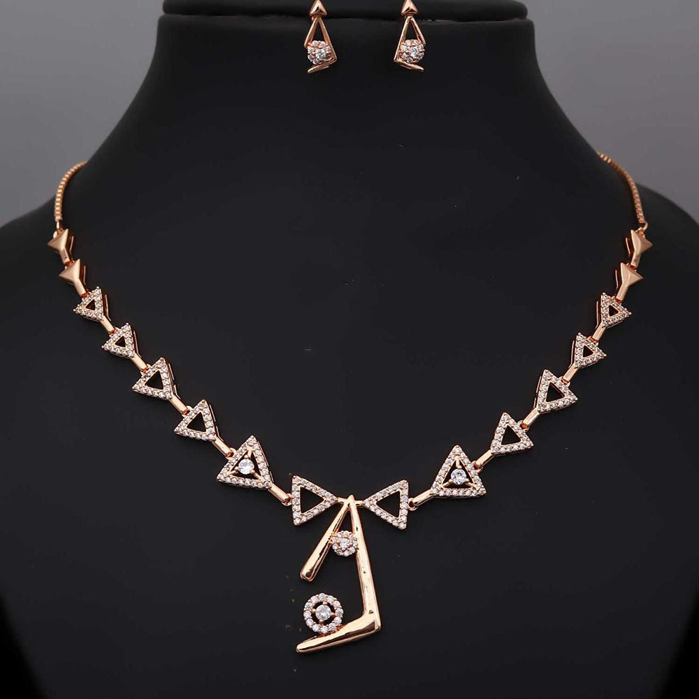 Ridhi Art Jewellery High-Polish Austrian Stone Glam Necklace Set