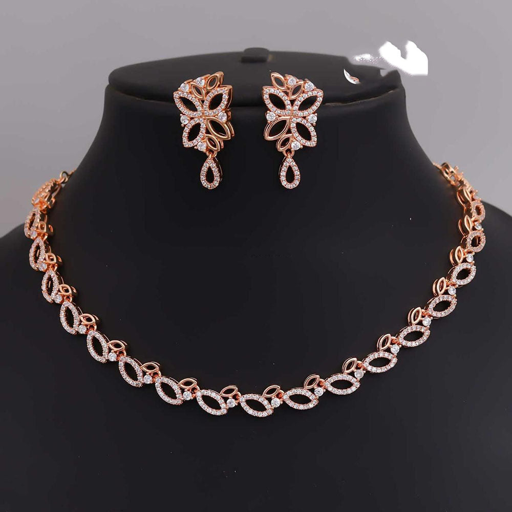 Ridhi Art Jewellery High-Polish Austrian Stone Glam Necklace Set