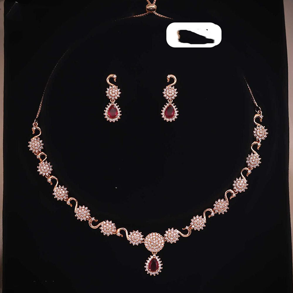 Ridhi Art Jewellery Royal Crystal And Austrian Stone Designer Necklace Set