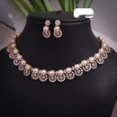 Ridhi Art Jewellery High-Polish Austrian Stone And Pearl Glam Necklace Set