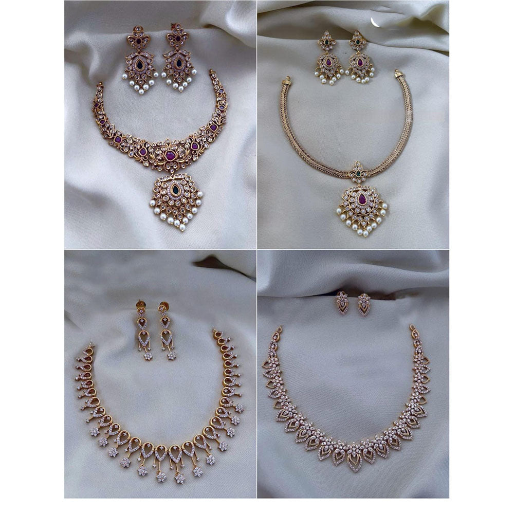 Ridhi Art Jewellery Classic Austrian Stone Traditional Combo Necklace Set