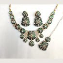 Ridhi Art Jewellery Luxury Pota Stone meenakari Necklace Set