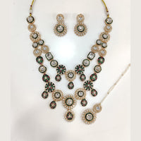 Ridhi Art Jewellery Luxury Pota Stone meenakari Necklace Set