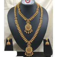 Ridhi Art Jewellery Classic Pota Stone And Beads Statement Double Necklace Set