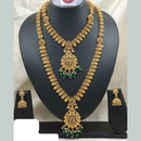 Ridhi Art Jewellery Classic Pota Stone And Beads Statement Double Necklace Set