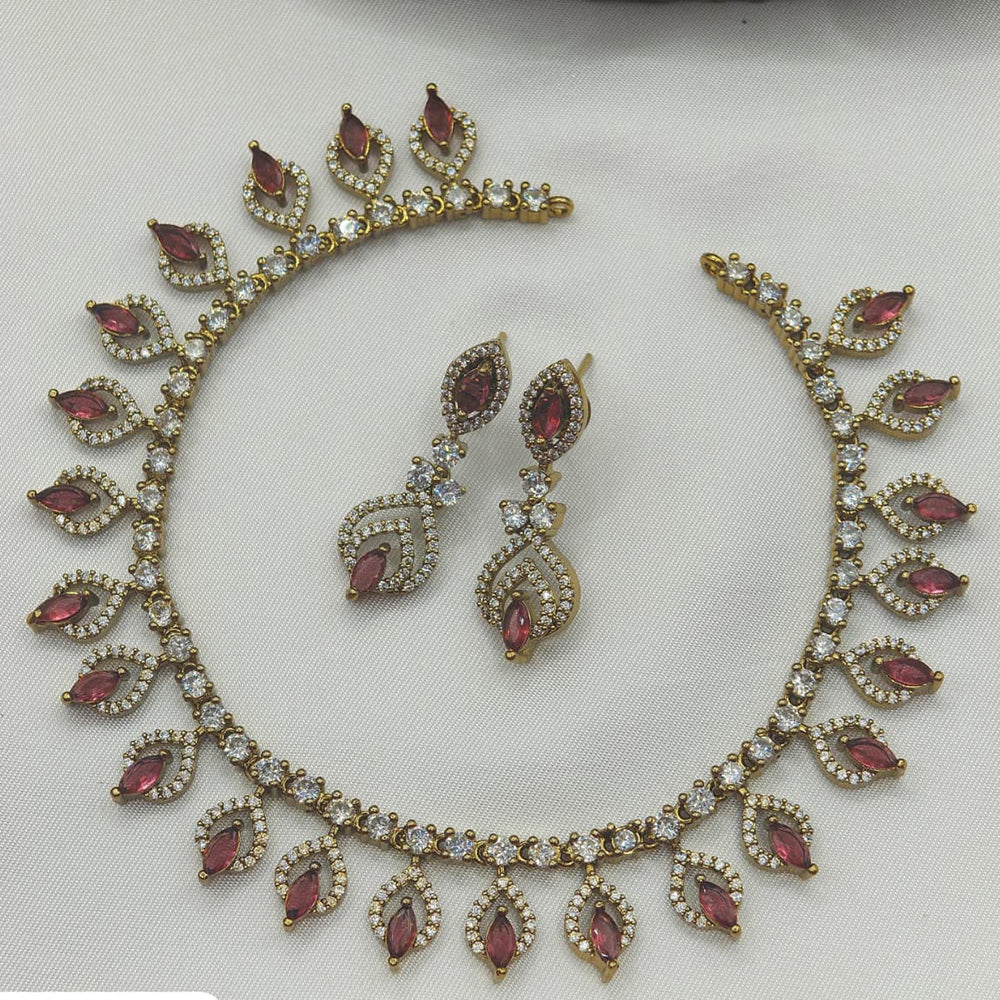 Ridhi Art Jewellery Glamorous American Daimond Necklace Set