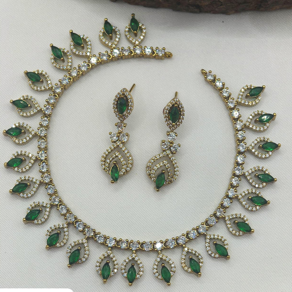 Ridhi Art Jewellery Glamorous American Daimond Necklace Set