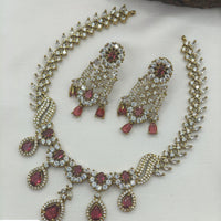 Ridhi Art Jewellery Glamorous American Daimond Necklace Set