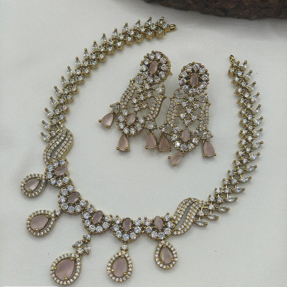 Ridhi Art Jewellery Glamorous American Daimond Necklace Set