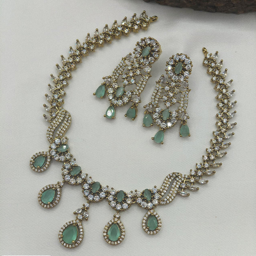Ridhi Art Jewellery Glamorous American Daimond Necklace Set
