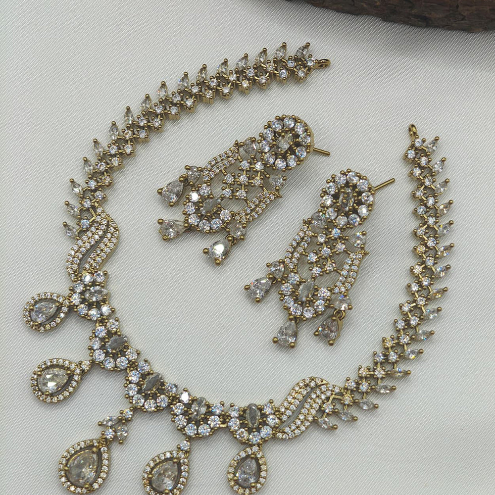 Ridhi Art Jewellery Glamorous American Daimond Necklace Set