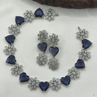 Ridhi Art Jewellery Glamorous Heart American Daimond Necklace Set