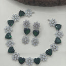 Ridhi Art Jewellery Glamorous Heart American Daimond Necklace Set