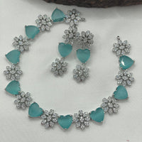 Ridhi Art Jewellery Glamorous Heart American Daimond Necklace Set