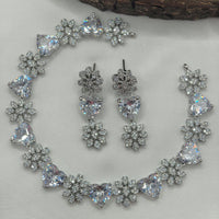 Ridhi Art Jewellery Glamorous Heart American Daimond Necklace Set