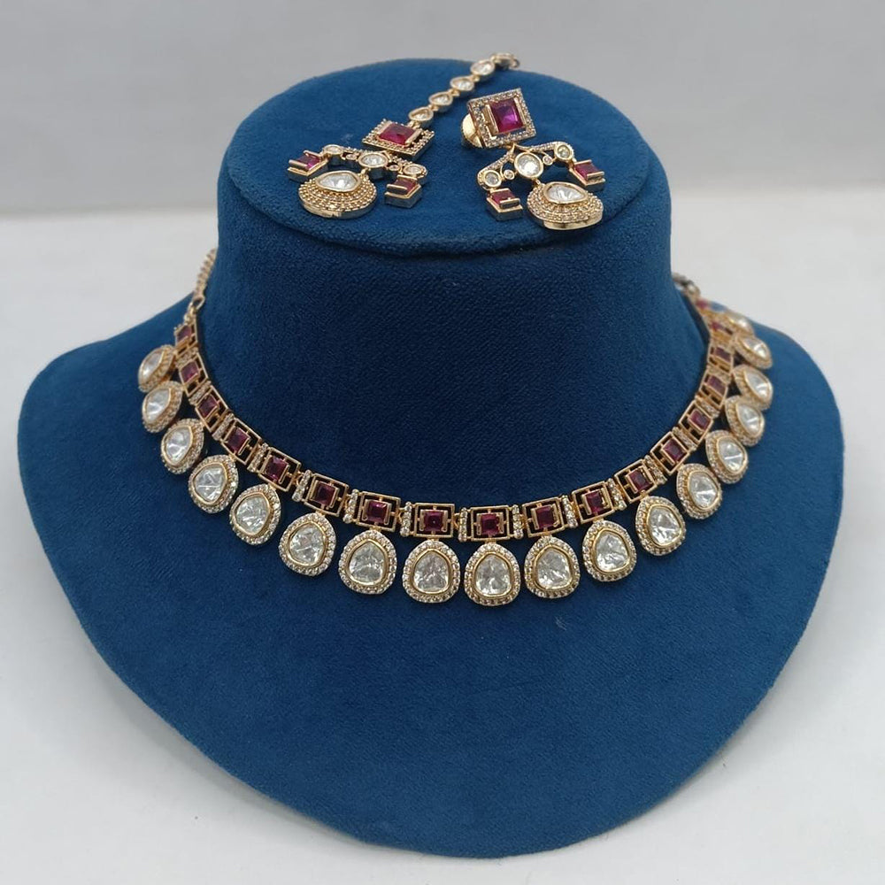 Ridhi Art Jewellery Regal Polki Kundan Stone Designer Choker Necklace Set