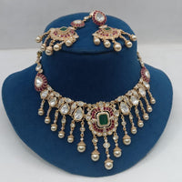 Ridhi Art Jewellery Regal Polki Kundan Stone And Beads Designer Choker Necklace Set